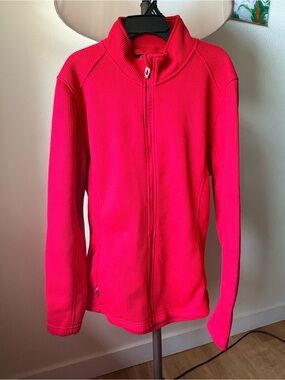 Polar King by Key Apparel Womens Full Zip Ribbed Sweater Jacket Red Size L
